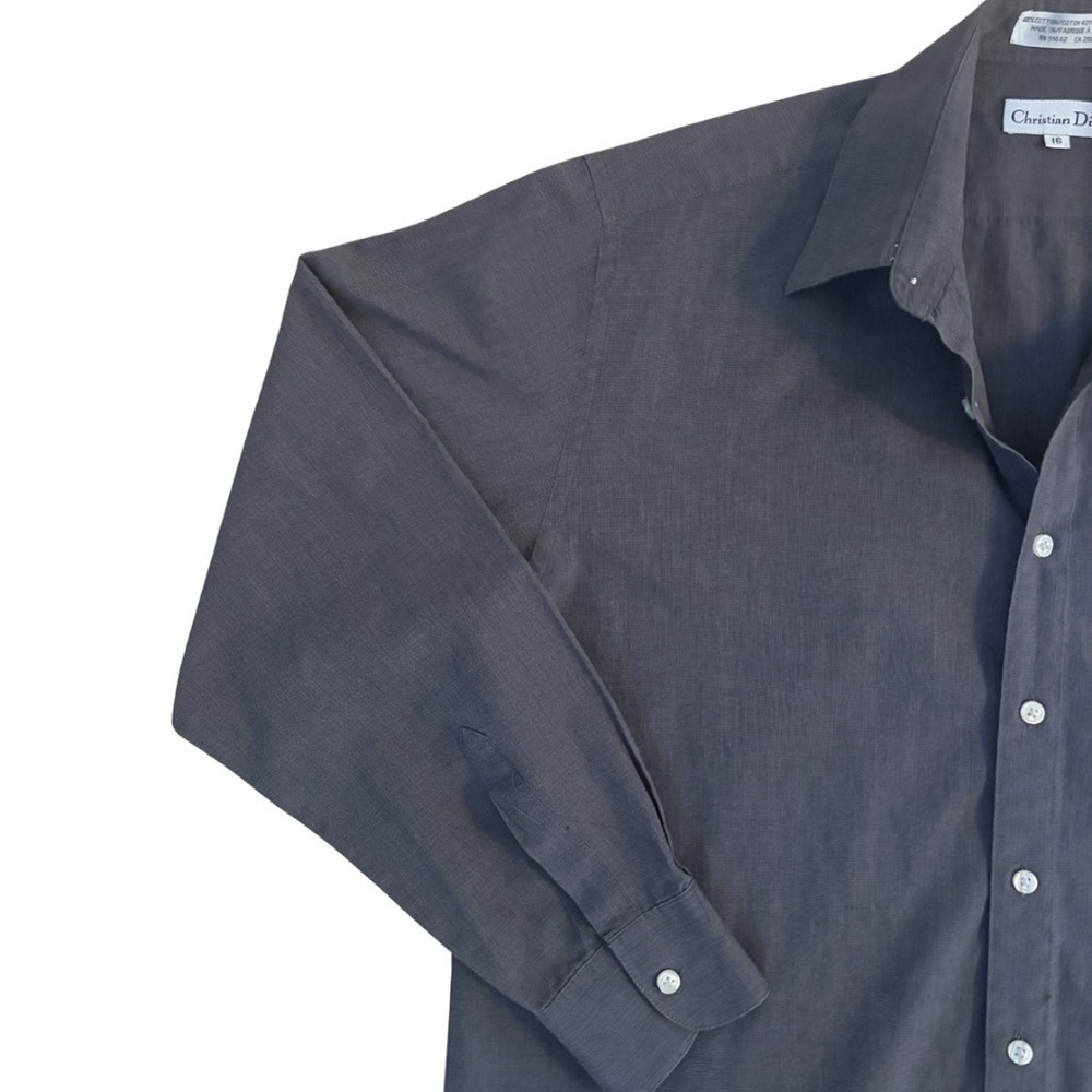 Christian Dior Classic Grey Logo Button-Up Shirt - Picture 2 of 5
